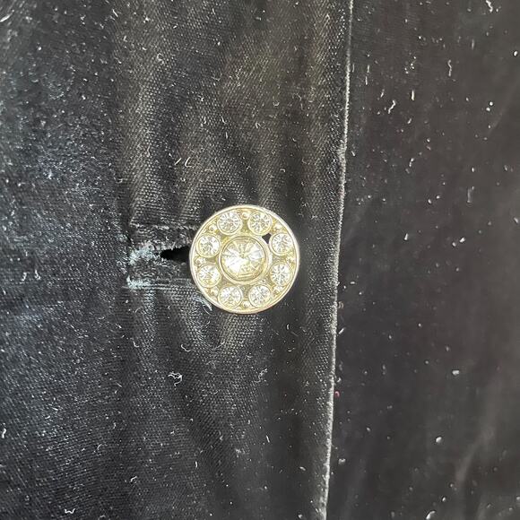 Vintage Victorian Velvet Opera Evening Regency Coat Size S Black Glam Gothic Emo - Picture 9 of 14